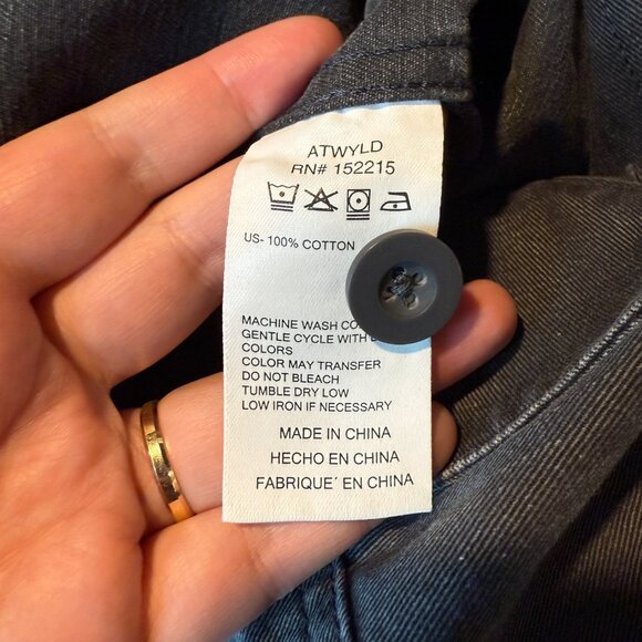 ATWYLD Women L Uniform Jumpsuit Black Denim Short Sleeve Utility Pockets Adjust - Picture 7 of 12